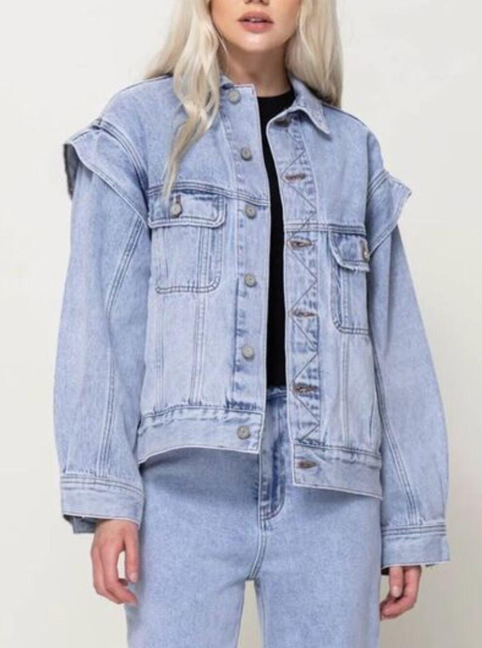 Vervet by Flying Monkey Blue Denim Jacket Small